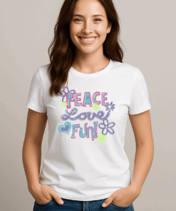 Футболка жіноча «Peace, Love, Fun»